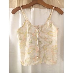 Cream tank top with patterns